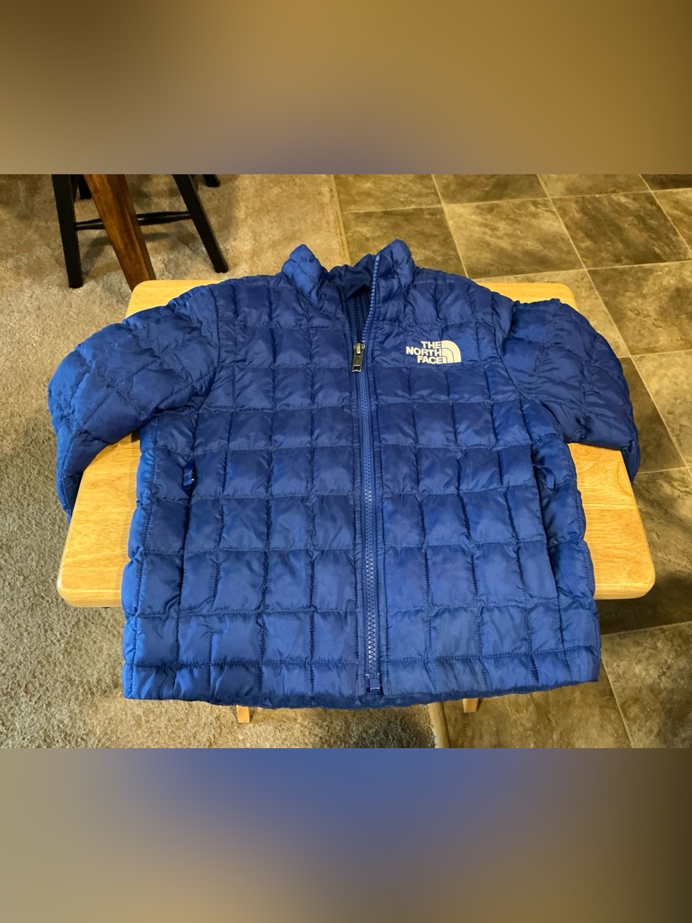 North Face Boys Kids Blue Puffer Jacket Size XS EUC